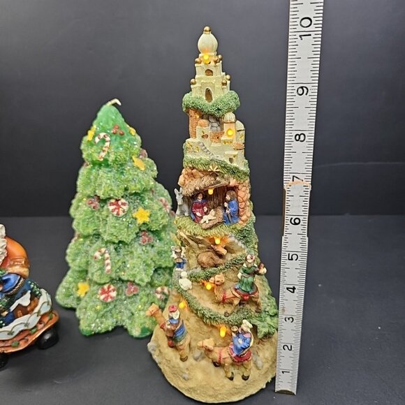 Singing Lighted Nativity Tree And 2 Christmas Candles Holiday Decor - Picture 2 of 16